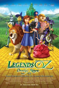 Legends of Oz: Dorothy's Return is a 3D-animated musical based on the adventure books by Roger Stanton Baum, the great-grandson of L. Frank Baum. A continuation of one of the world’s most popular and beloved fairy tales, Legends of Oz finds Dorothy (Lea Michele) waking to post-tornado Kansas, only to be whisked back to Oz to try to save her old friends the Scarecrow (Dan Aykroyd), the Lion (Jim Belushi), the Tin Man (Kelsey Grammer) and Glinda (Bernadette Peters) from a devious new villain, the Jester (Martin Short). Wiser the owl (Oliver Platt), Marshal Mallow (Hugh Dancy), China Princess (Megan Hilty) and Tugg the tugboat (Patrick Stewart) join Dorothy on her latest magical journey through the colorful landscape of Oz to restore order and happiness to Emerald City. Set to the tunes of Academy Award-nominated singer/songwriter Bryan Adams, Legends of Oz marks a charming, family-friendly return to the Oz franchise.