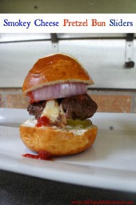 Smokey Cheese Pretzel Bun Sliders