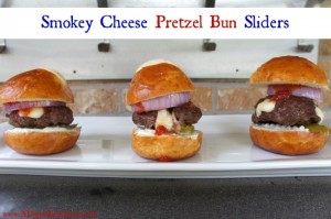 Smokey Cheese Pretzel Bun Sliders