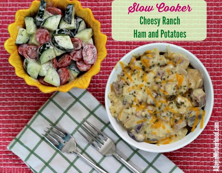 Slow Cooker Cheesy Ranch Ham and Potatoes #WhatsYourRanch #ad