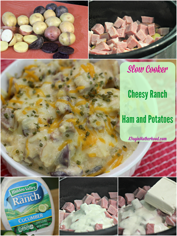 Slow Cooker Cheesy Ranch Ham and Potatoes #WhatsYourRanch #ad