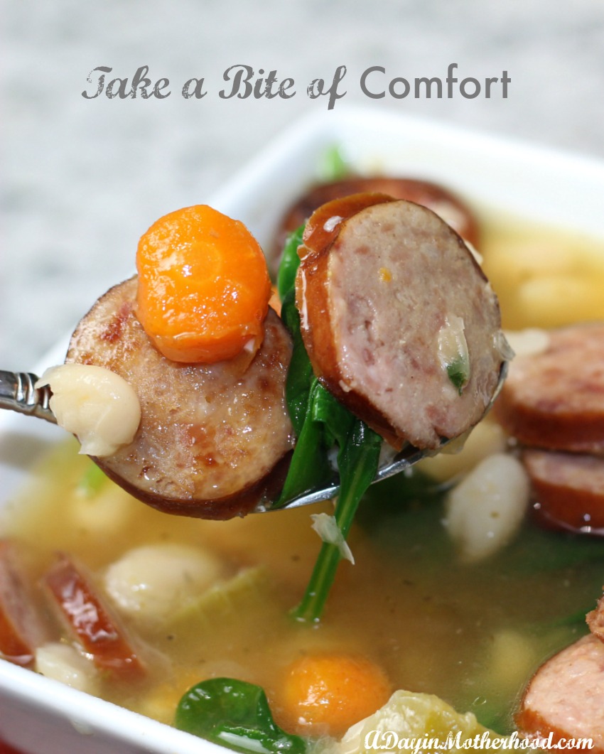 Slow Cooker Sausage, White Bean and Spinach Soup