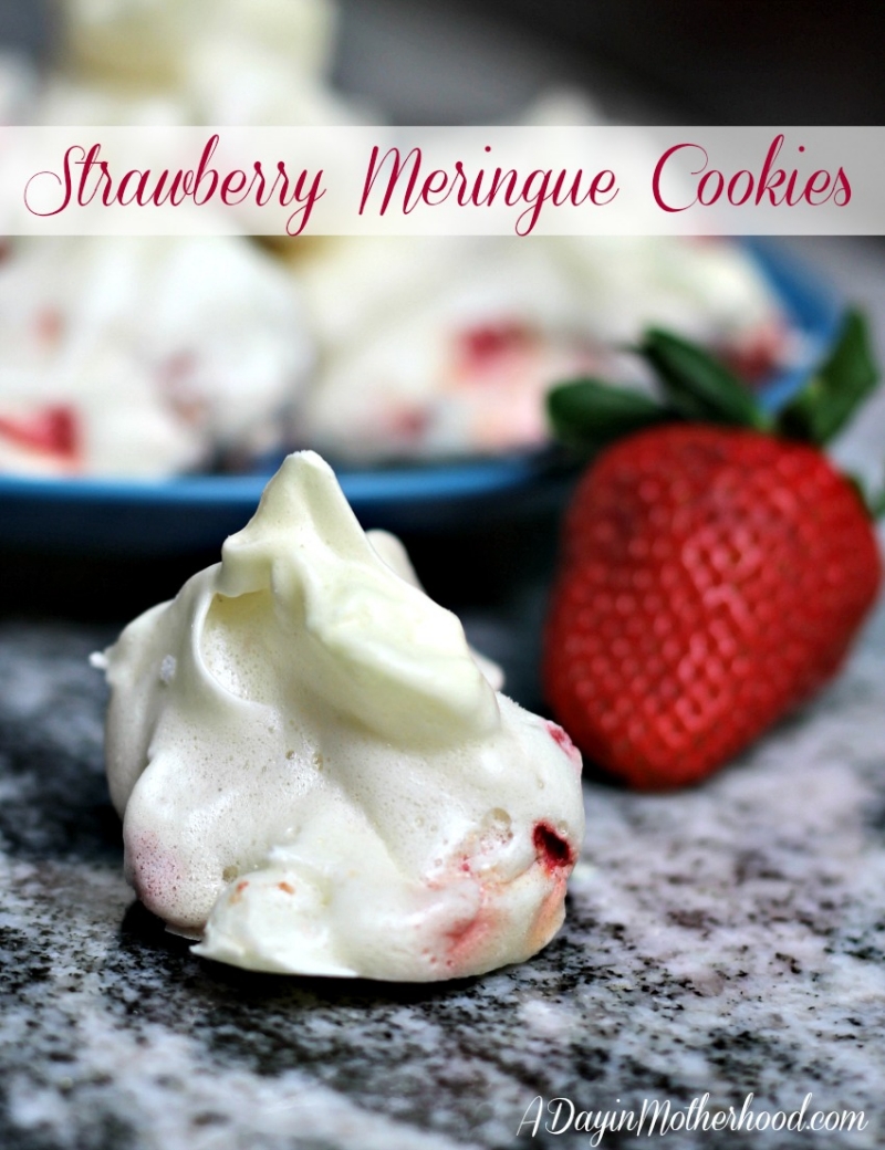 Strawberry Meringue Cookies