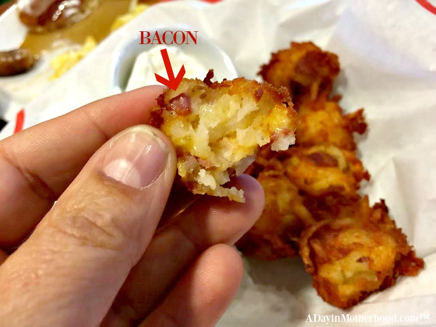 Just one bite of the NEW Bacon Cheddar Tots at Denny's and you are in bacon heaven! #DennysDiners ad #IDRSweepstakes