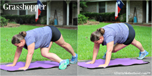 The grasshopper twists and pulls on your sides to stretch and strengthen your core!