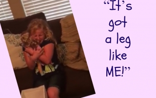 Emma now has a toy that is just like her. Likely a best friend for life, this moment will always resonate with her!