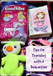 Be sure to pack the essentials, like books, clothing, their favorite toy and Goodnites Bedtiem Pants!