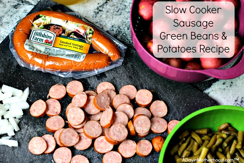 AD My Slow Cooker Sausage Green Beans & Potatoes Recipe will make your mouth water!