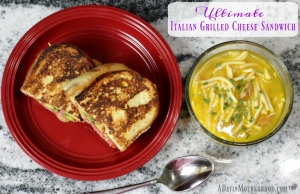 Pairing Campbell's Chicken Noodle Soup with my Ultimate Italian Grilled Cheese Recipe is brilliant!
