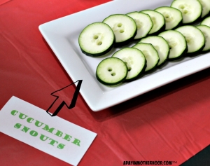 Cucumber Snouts are super easy and perfect for an Angry Birds Party!