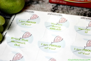 Encourage kids on their after school snack with stickers!