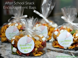 Encouragement on an after school snack is a fun smile for kids!