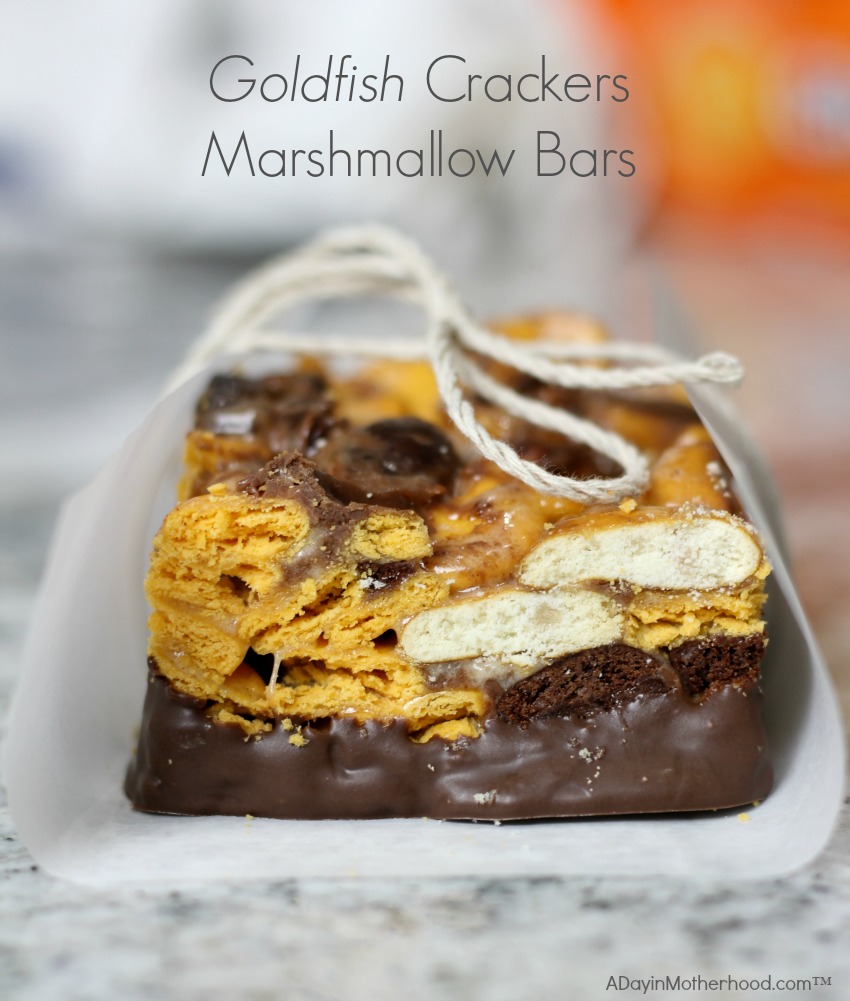 Goldfish Crackers Marshmallow Bars are easy to make and fun to eat! 