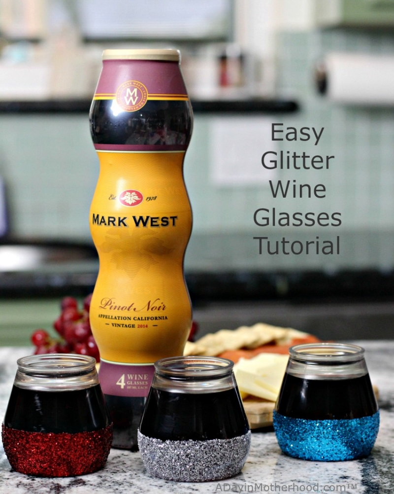 Easy Glitter Wine Glasses Tutorial