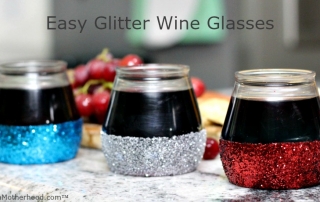 Red, White and Blue for Texas Charm glitter wine glasses!