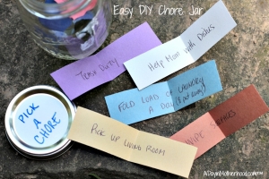 Pick a chore from the DIY Chore Jar and it is their for the week! #APlusCleaning #ad