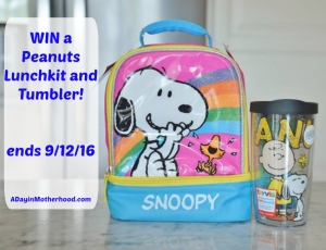 WIN a Peanuts Lunchbox and Tumbler and don't share with the kids! :) ad