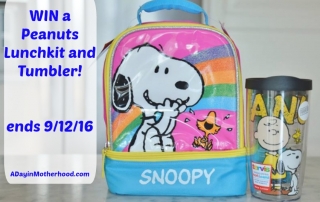 WIN a Peanuts Lunchbox and Tumbler and don't share with the kids! :) ad