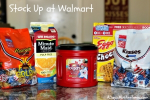 Stock up at Walmart and then have the kids make a DIY Book Cover Craft.