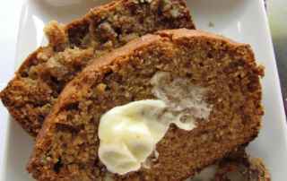 Enjoy a warm slice of Pear Pecan Bread