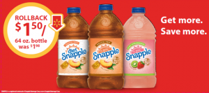 Snapple on Rollback at Walmart stores