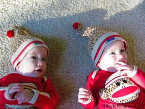 Sock Monkey cap and gown sets from Sozo USA. ad