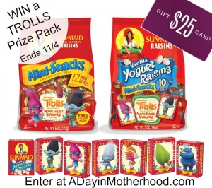 WIN a TROLLS and Sun-Maid Prize Pack!