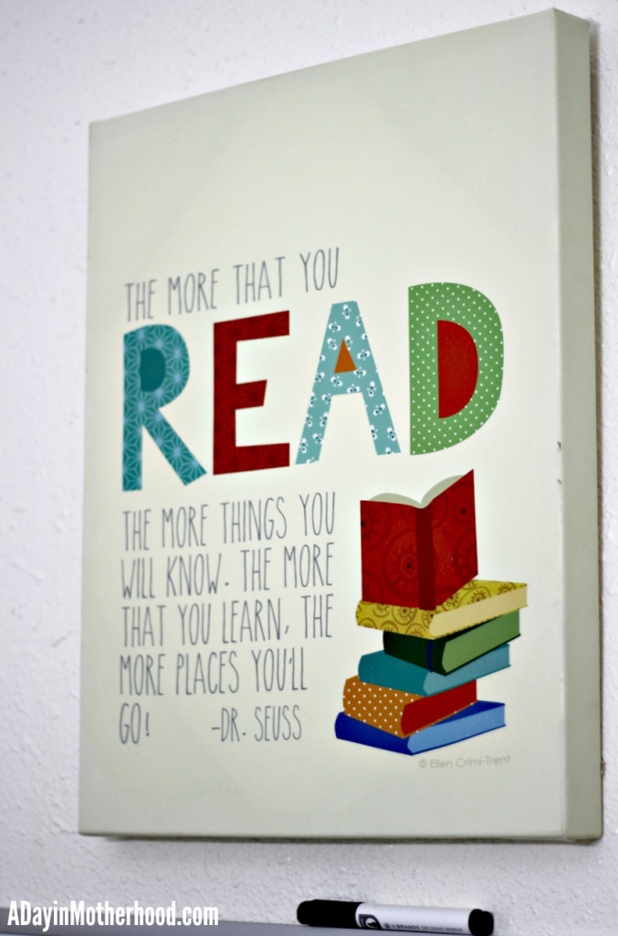 Hang an educational sign to make the backpack station complete