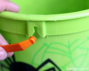 Pop the handle off to start your No Sew Halloween Basket