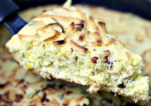 Cornbread with Smoked Gouda and Sun Dried Tomatoes makes a hearty side dish to Progresso soup