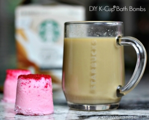 Pair DIY Bath Bombs with Starbucks Caffee Latte K-Cup Pods and relax in luxury at home