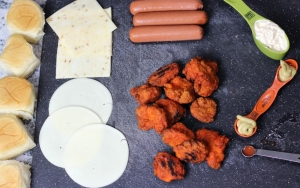 The ingredients for Hot Buffalo Chicken Sliders are at Sam's Club