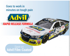 Advil on race day also helps in your staying motivated when you want to quit the gym