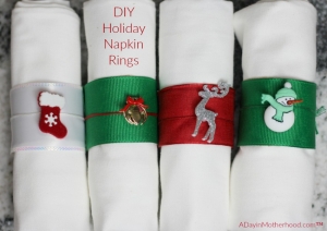DIY holiday Napkin rings are easy to do and use those Sparkle Paper Towel tubes you have left over!