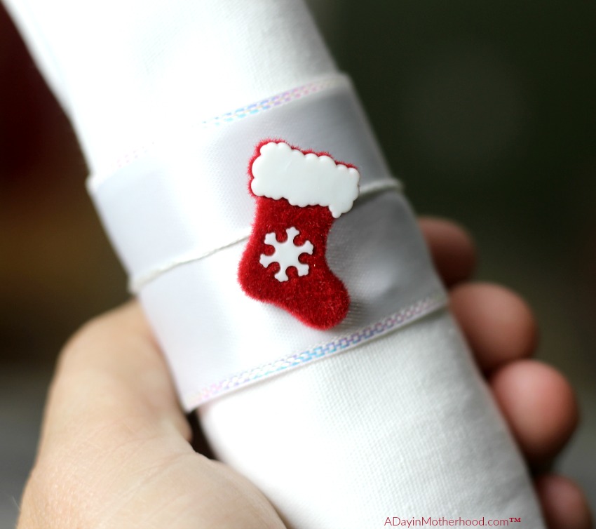 DIY Holiday Napkin Rings can be customized per person