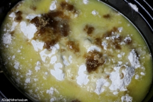 Top the Slow Cooker Pumpkin Cobbler with the cake mix and get ready to enjoy!