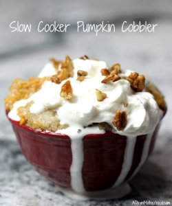 Slow Cooker Pumpkin Cobbler is the best dish ever for the holidays