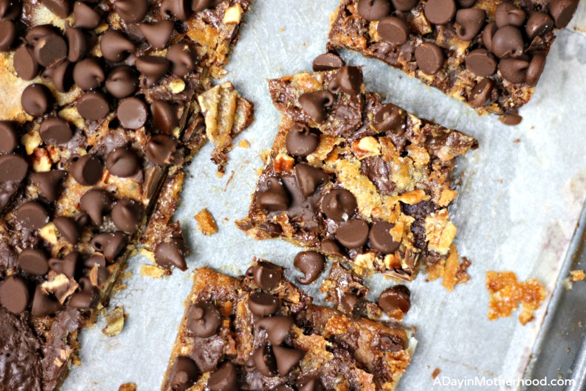 Make Sweet & Salty Toffee Bars Recipe with Dark Chocolate Wavy Lays 