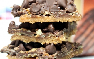 This Sweet & Salty Toffee Bars Recipe is made better with Dark Chocolate Wavy Lays