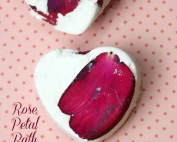 This Rose Petal Milk Bath Bomb Recipe is easy and fun