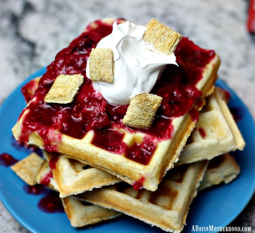 Enjoy these Cereal Waffles with Homemade Fruit Compote every morning with ease