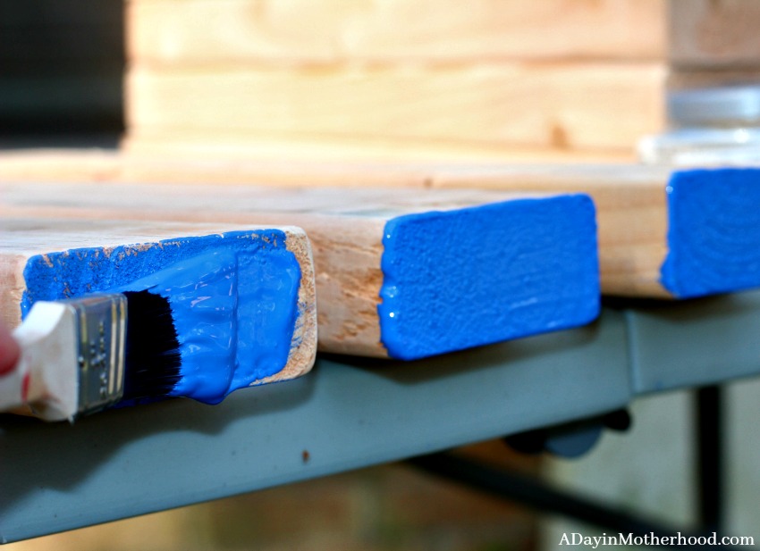 Paint in lots of colors to make the DIY Outdoor Stacking Game pop!