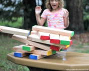 My DIY Outdoor Jenga Game is easily modified for kids!