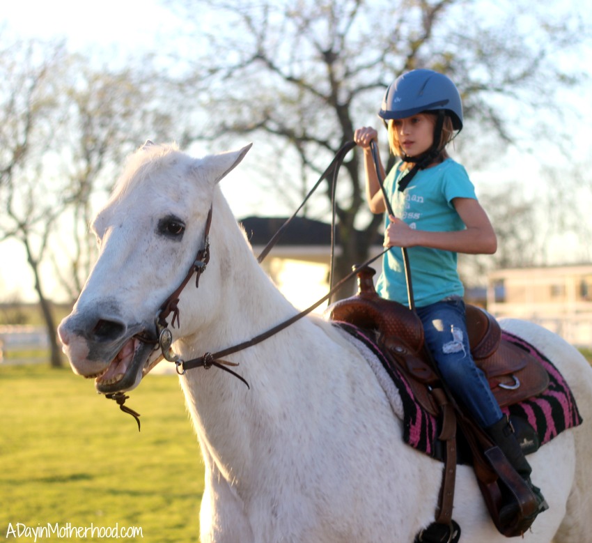 Katie is learning to be a boss at horseback riding for kids