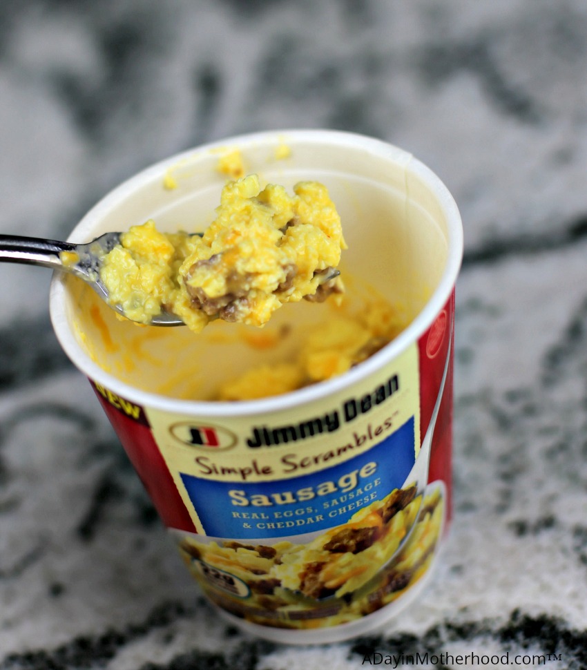 Protein Up Breakfast with Delicious Jimmy Dean Simple Scrambles are easy as 1, 2, 3!