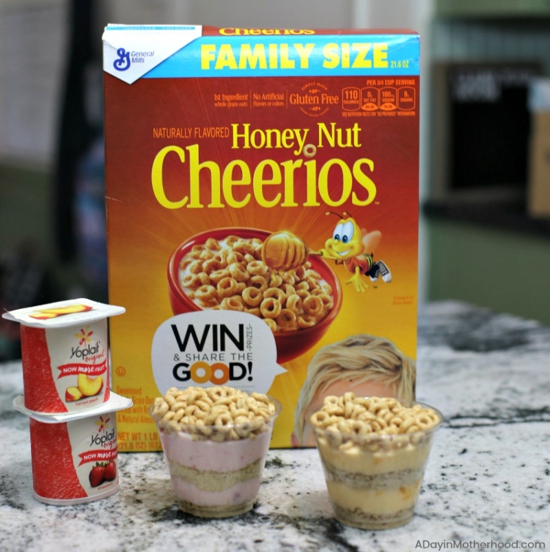 Honey Nut Cheerios Yogurt Parfait Cups 2 Ingredient Recipe