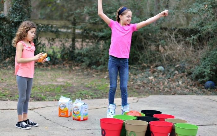 DIY Basketball Bucket Game happy