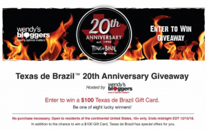 Celebrate 20 Years with Texas de Brazil + Win a $100 Gift Card