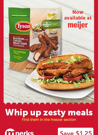 Tyson Blackened Chicken Strips are for dinner!