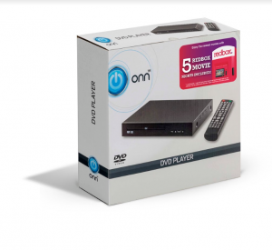 Get 5 FREE Movies at Walmart with a ONN DVD Player Purchase - box with Redbox logo